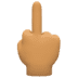 🖕🏽 middle finger: medium skin tone display on Facebook